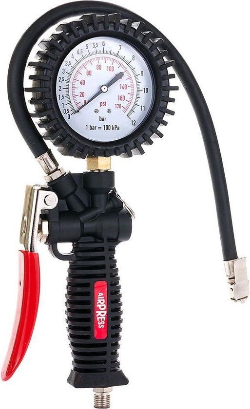 Airpress 42078 Pro Bandenspanningsmeter - 0-12 bar - 1/4" - 0,45m