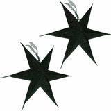 Merkloos / Sans marque G. Wurm Gmbh + Co. Kg 2x Kerstversiering groene kerststerren 60 cm met glitters