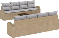 vidaXL Tuinbank Set Beige en Grijs