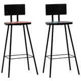 VidaXL Barkruk set van 2 massief gerecycled hout