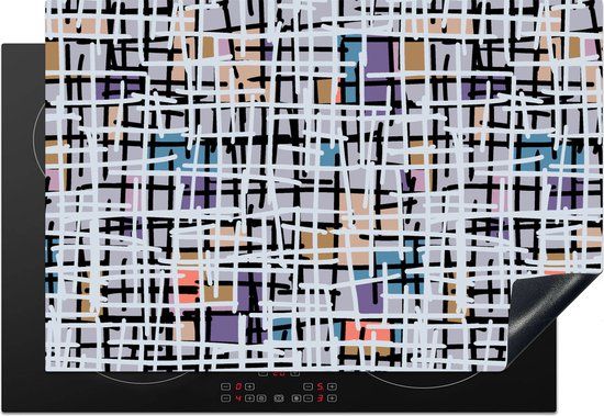 KitchenYeah® Inductie beschermer 77x51 cm - Lijn - Abstract - Patronen - Inductie kookplaat beschermer - Multicolor