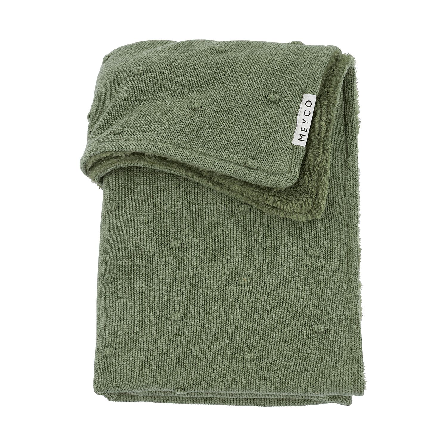 Meyco Mini Knots Teddy Ledikant Deken - Forest Green - 100x150cm