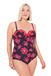 Ulla Popken Badpak Chloe, Lacing Detail eendelig badpak voor dames, zwart., 48