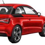 Audi 8XG0643171N7 decoratieve folieset voor A1 sportback in V-design in briljant-zwart/mat