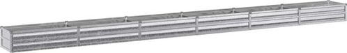 vidaXL Verhoogde Tuinbak Gegalvaniseerd Zilver 480 x 40 x 24 cm Staal