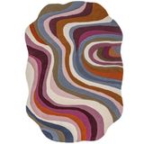 Flair Rugs laagpolig ovale wollen vloerkleed met print 230x160 cm - meerkleurig