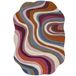 Flair Rugs laagpolig ovale wollen vloerkleed met print 230x160 cm - meerkleurig