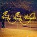 Merkloos Buitenshuis Kerst Padverlichting – 129 LED Rendier Sleigh Lichten – Warm Wit-RGB met 8 Modes en Timer