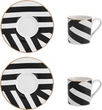 Mikasa Menaje Luxe Deco Espressokopjesset 100ml 2 Eenheden Goud