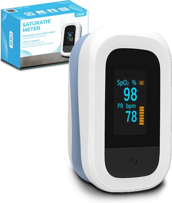 OKIK Luxe Saturatiemeter met Hartslagmeter – Zuurstofmeter Vinger – Pulse Oximeter