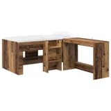 vidaXL Kinderhoogslaper met bureau 2 st Oud hout Bewerkt hout