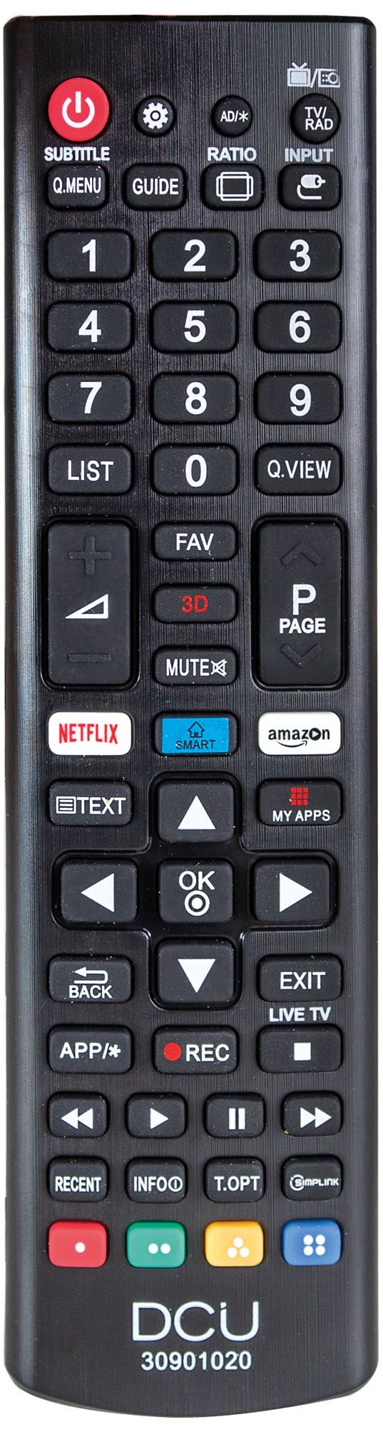 DCU 30901020 Remote Control - Black - For LG TVs