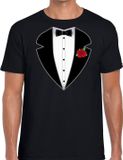 Bellatio Decorations Maffiabaas / gangster pak zwart shirt voor heren - Gangsters verkleedkleding XL