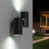 HOFTRONIC Silva Wandlamp - Zwart - 2 Spots - 8W - 690 Lumen - GU10 - 6500K Koud Wit - IP65 - Dimbaar - Kantelbaar