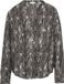 s.Oliver Chemisier à manches longues, col en V, Paisley, gris foncé, taille 38
