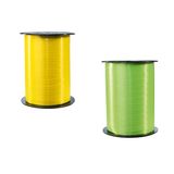 Clairefontaine 601715AMZC - Set van 2 Rollen Glad Bolduc Lint - 500mx0,7cm - Geel/Lichtgroen