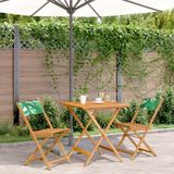 Prolenta Maison Exclusive - Ensemble de bistrot 3 pièces en tissu à motifs de feuilles et bois massif