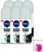 Nivea 6 x Black & White Invisible Active Deodorant Roller - 50 ml