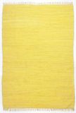Theko | Dhurry tapis 100% coton tapis plat tissé Happy Cotton | tissé à la main | couleur : jaune | 40x60 cm
