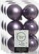 Decoris kerstballen - 36x st - heide lila paars - D6 cm - kunststof - mat/glans - kerstversiering