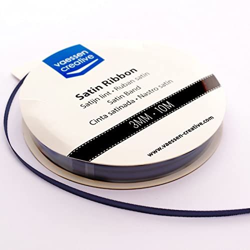 Vaessen Creative Satijnlint - 3mm x 10m - Donker Blauw - 8716052223152