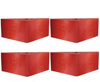 Margot Black Wood Hoekset met 4 poten voor lattenbodem, hout, kleur wilde kersen, 15 x 15 x 11 cm