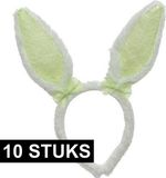Decoris Konijnoren Diadeem wit groen - 10x