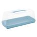 keeeper Alessio Taarttransportbox voor marmeren taarten en gebak in doos, met handvat, 36 x 15 x 15 cm, blauw (Nordic Blue)