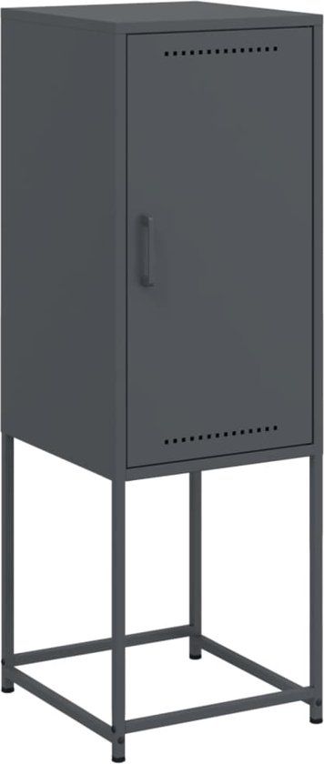 vidaXL Hoge kast 36x39x107 cm staal antracietkleurig