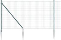 vidaXL Euro-hek - met - grondpennen - 10 - x - 1 - m - PVC-Coated - Staal - Groen - Mesh