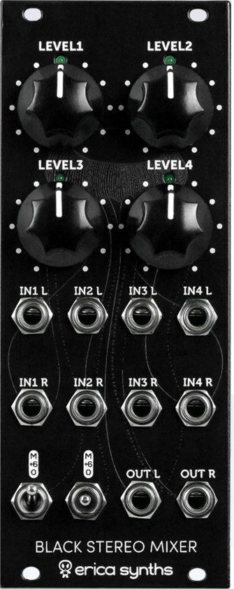 Erica Synths Black Stereo Mixer V3 - Eurorack Module