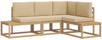 vidaXL - Buiten - bank - set - 3 - Stuk - Wit - en - Beige - Polyester