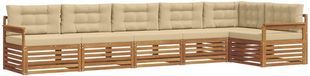 vidaXL Hoekbank set 6-delig Naturel et Beige