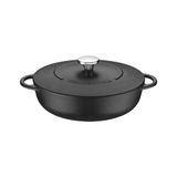 Tramontina Zwart geëmailleerde gietijzeren ondiepe braadpan | 28 cm (4,1 liter) | binnen en buiten gebruik