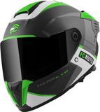 FC-Moto Hawk EVO-X Helm - Zwart Matt/groen/wit - Maat M