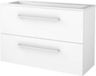 Basic Line Start 39 Badkamermeubelset - Ondiep - 100 x 39 cm - Met Grepen - 2 Lades - Acryl Wastafel - 2 Kraangaten - Ice White