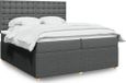 Maison Exclusive - Sommier à lattes de lit avec matelas Gris foncé 200x200cm Tissu