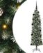 vidaXL - Kunstmatige slanke kerstboom - Groen en Wit - 150 cm