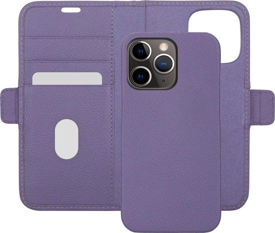 dbramante1928 iPhone 13 Pro Max Bookcase hoesje - Effen Paars - Leer