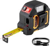 VEVOR 2-in-1 Lasermeetlint, 41 m Oplaadbare Lasermeetinstrument en 4,8 m Magnetische Rolmaat