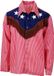 WIDMANN Finidi Cowboy shirt rodeo kostuum rood, bruin, blauw katoen, polyester XL