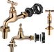 KADAX Robinet de vidange avec raccord de tuyau pour cuve de récupération d'eau, robinet d'eau en métal, accessoires pour réservoir d'eau de pluie pour une irrigation efficace du jardin (or)