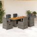 Prolenta Maison Exclusive Tuinset voor buiten, 7-delig, met kussens, grijs, van polyrotan