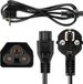 Maclean - Kabel - klaverblad snoer - 3-pins - EU-stekker - 1,5m - MCTV-857