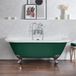 Hudson Reed Richmond Baignoire îlot rétro à poser au mur – 168,5 x 78 cm – Vert – Pieds chromés