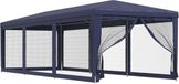 vidaXL Partytent met 8 mesh zijwanden, 3x9 m, HDPE, blauw