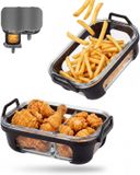 Elzusha - Airfryer-Backform mit integriertem Trennsteg, 21 x 16 x 7 cm