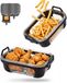 Elzusha - Airfryer-Backform mit integriertem Trennsteg, 21 x 16 x 7 cm