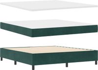 vidaXL Boxspring bed met hoofdeinde Donkergroen 200 x 180 cm Fluweel