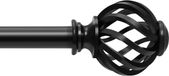Ibenzoa® Tringle à rideaux en acier inoxydable noir mat avec longueur réglable et embouts modernes